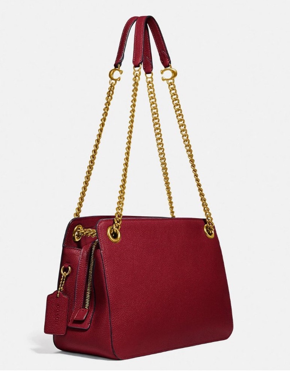 Coach Bryant Convertible Carryall In Brass/Deep Red - Picture 3 of 16